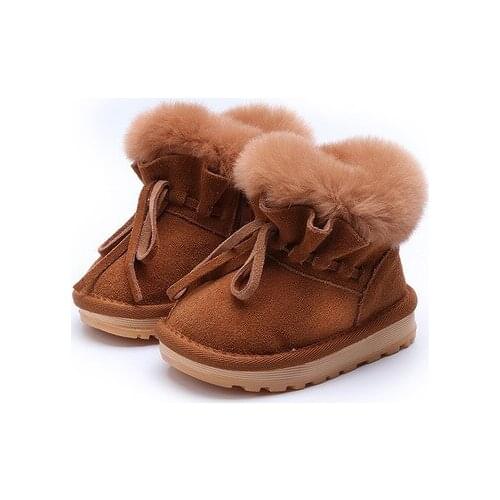Childrens snow Boots Childrens Shoes Winter new girls boys leather boots ankle wholesale hot new 2018 plush warm snow boots