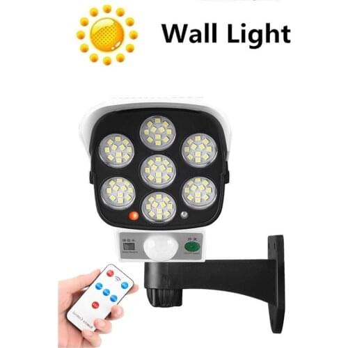 Remote Solar motion sensor Outdoor Lighting Lights LED Wall Lamp IP65 Waterproof Imitation Fake Monitor Wireless Outdoor