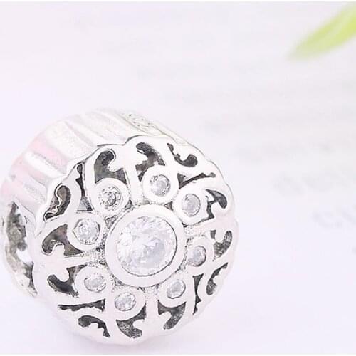 FC Jewelry Fit Original Charm Bracelet Real 925 Sterling Silver Round Vine Plant Zirconia Bead For Making Women Berloque 2021