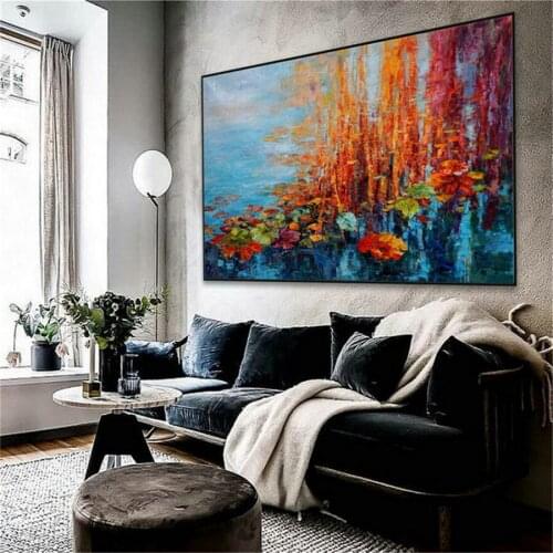 Hot Sale Flower Oil Painting On Canvas Handmade Living Room Home Decor Wall Art Paintings Flower Pictures Hand Painted Unframed