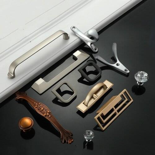 JD Wardrobe Door Handle Modern Minimalist Cabinet Drawer Black Handle Round Single Hole Crystal Furniture Hardware