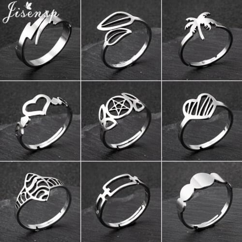 2021 Punk Lightning Rings for Men Women High Quality Circle Square David Star Heart Couple Ring Jewelry Accessories Wholesale
