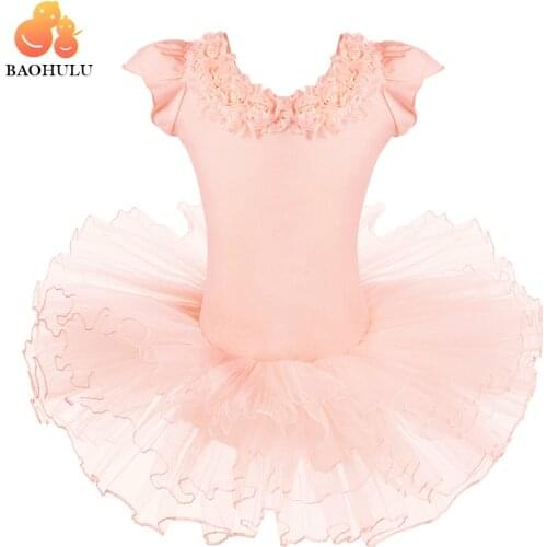 BAOHULU Hot Selling Dance Shoes Dress Leotard Ballet Tutu Cute Girls Princess Dress Dance wear Skate Party Show Dress SZ 3-8Y