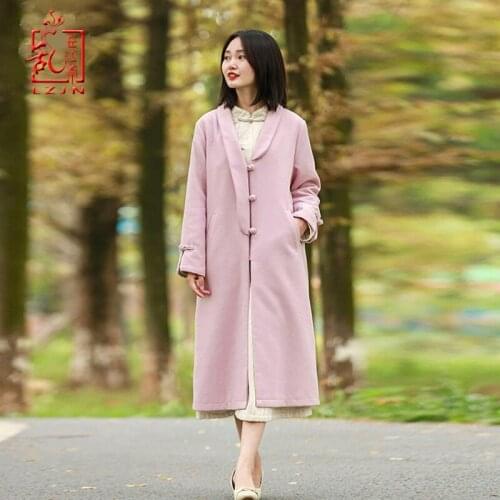 LZJN Female Overcoat 2019 New Collection Turn-Down Collar Outwear Jacket Wool Blend Coat Casual Autumn Winter Elegant Overcoat