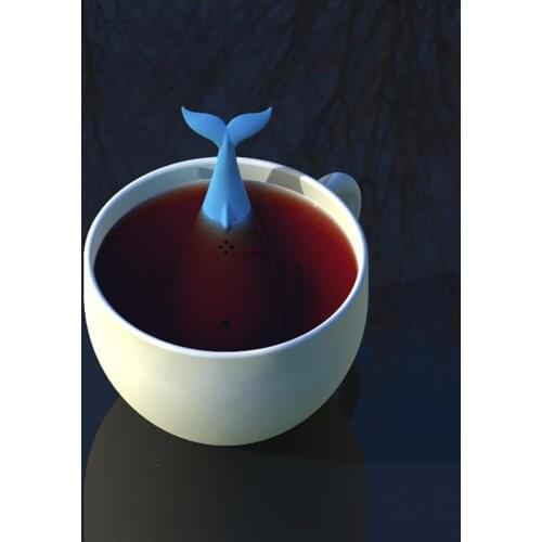Cute Silicone Whale shape Tea Bag Tea Filter Strainer Loose Tea Strainer Coffee Spice drain infuser #316