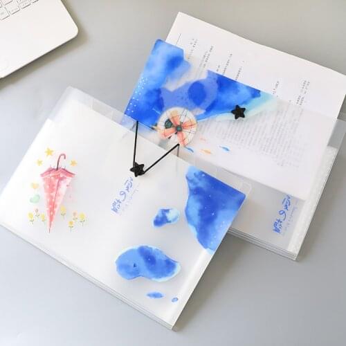 8 Layer Document Folders A4 Multi-Function File Bag Buckle Storage Packet PP Transparent Multi-Page Wallet Office Accessories