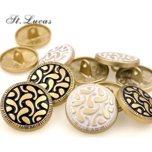 New fashion 10pcs/lot metal buttons high quality black white sewing buttons for women shirt overcot garment accessories DIY