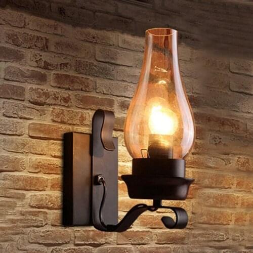 New Vintage Rustic Wall Lamp in Glass and Mood Light Decorative Lamp for Bedroom (Does Not Contain Bulbs)