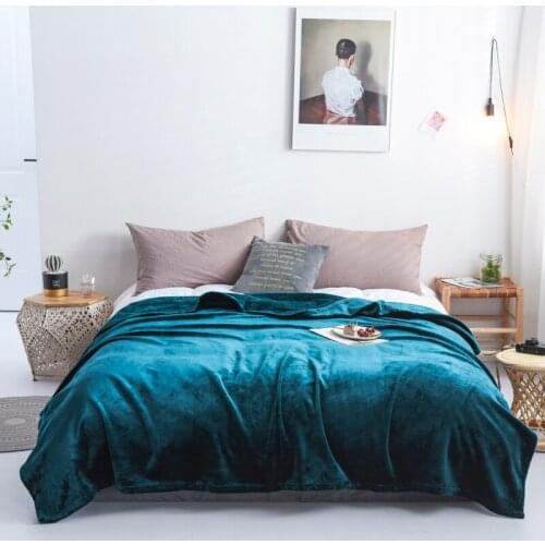 Thick Soft Flannel Blankets For Beds Faux Fur Mink Throw Twin Queen Size Bedspread Coverlet Winter Warm Blankets