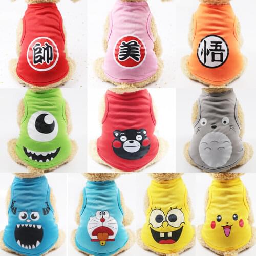 Pet Dog Clothes Cartoon Cat T-shirt Soft Puppy Dogs Clothes Cute Pet Clothing Summer Shirt Casual Vests For Small Pets XS-XXL