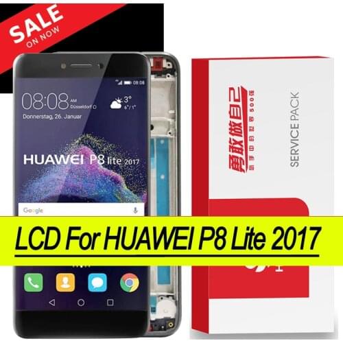Original 5.2'' Display with Frame for Huawei P8 Lite 2017 LCD Touch Screen Digitizer P9 Lite 2017 PRA-LA1 PRA-LX1 Repair Parts