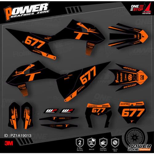 PowerZone Custom Team Graphics Backgrounds Decals 3M Stickers Kit For KTM SX SXF MX 19-20 EXC XCW Enduro 20-N 125 to 500cc 13