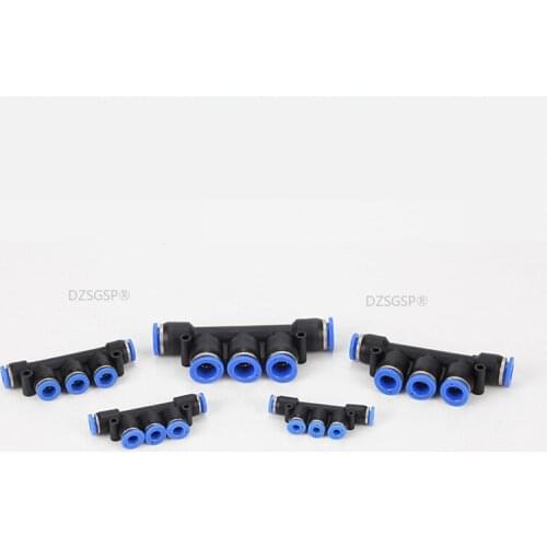 Air Pneumatic Fitting 5 Way One Touch 8mm 10mm 6mm 4mm 12mm OD Hose Tube Push In 5 Port Gas Quick Fittings Connector Coupler