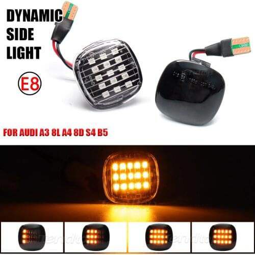 Sequential Flashing LED Turn Signal Side Marker Light For Skoda Fabia Octavia Superb SEAT Cordoba Ibiza AUDI A3 8L A4 B5 A8 D2