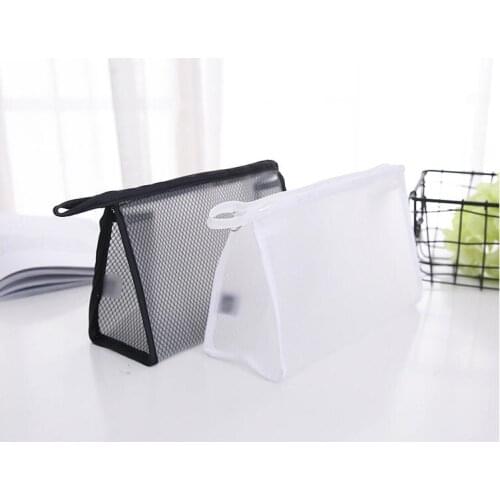 Casual travel cosmetic bag ladies mens zipper makeup mesh cosmetic storage bag cosmetics beauty wash bag