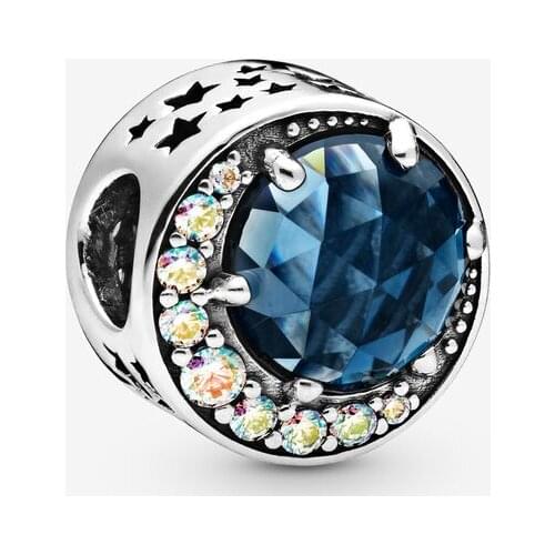 SALE! 925 Sterling Silver Beads Moon and Night Sky Charm Fit Original Pandora Bracelets Women DIY Fashion Jewelry Gift