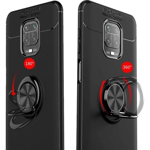 Luxury Silicone case For POCO M2 Pro F2 Pro X2 case Soft Phone Cover For Xiaomi Redmi Note 9 Pro 9S Max Finger Ring stand Cover