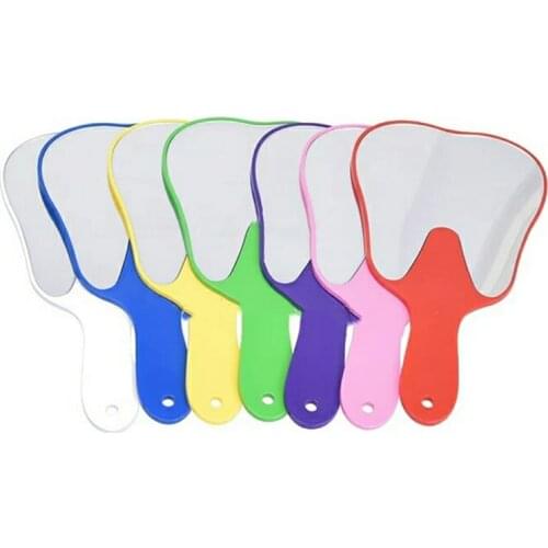 Handheld Tooth Shape Mirror for Office, Hand Mirror, Travel Handheld Mirror, Cosmetic Mirror with Handle for Barber Hairdressing