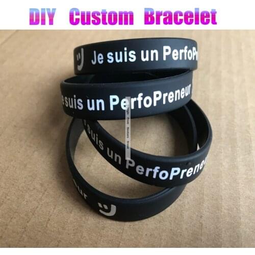 Custom Silicone Wristbands Black Adult/Children Size Available Logo Silk Screen Print Cheap Promotion Gift Bracelet
