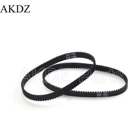 2MGT 2M 2GT Synchronous Timing belt Pitch length 180 width 6mm/9mm Teeth 90 Rubber closed