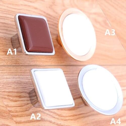 Modern simple fashion silver golden furniture knobs white coffee drawer cabinet dresser knobs pulls handles square handles
