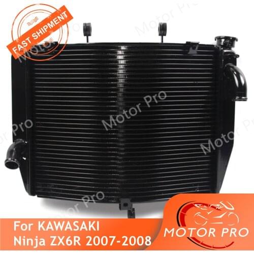 Motorcycle Water Radiator For Kawasaki Ninja ZX6R 2007 2008 Cooling Cooler ZX-6R ZX 6R 07 08 Aluminum