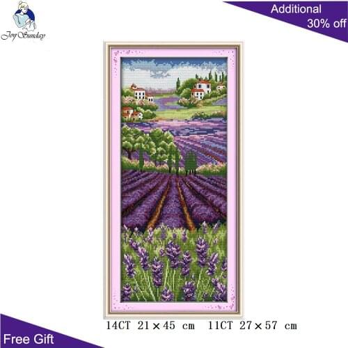 Your Gift Lavender Cross Stitch F170 14CT 11CT Counted and Stamped Home Decoration Lavender Champaign Flowers Cross Stitch kits