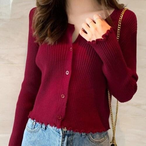 Woman Sweaters Cardigan Knitted Cardigan Coat for Women Spring and Autumn Top with High Waist