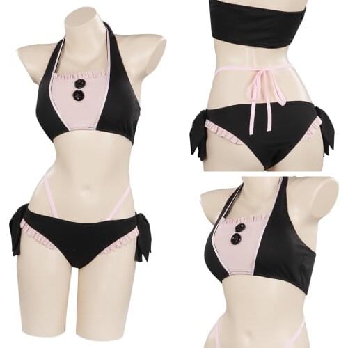 My Hero Academia Uraraka Ochako Cosplay Costume Sexy Women Bikini Swimwear Outfits Two Piece Swim Suit
