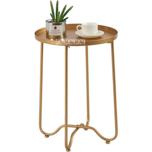 18XS197 Modern Simple Bedroom Metal lron Folding Small Round Coffee Table Living Room Eco Friendly Paint Sofa Corner Side Table