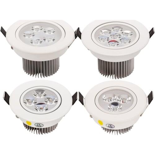 2pcs/lot 9W 12W 15W 21W LED Down Light Recessed ceiling lights AC110v 220v White shell 330-770LM Cold /Pure/Warm white