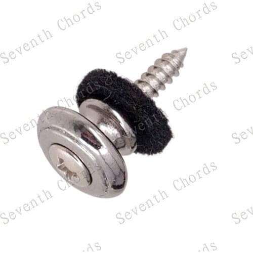 2pcs /lot Chrome plated silver acoustic electric bass guitar strap Lock Guitar accessories Parts Musical instruments
