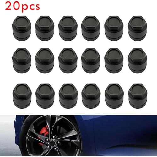 20Pcs Tool Free Wheel Center Black Lug Bolt Nut Cap Cover Fit For Chevrolet Camaro 10028614 Car Exterior Parts