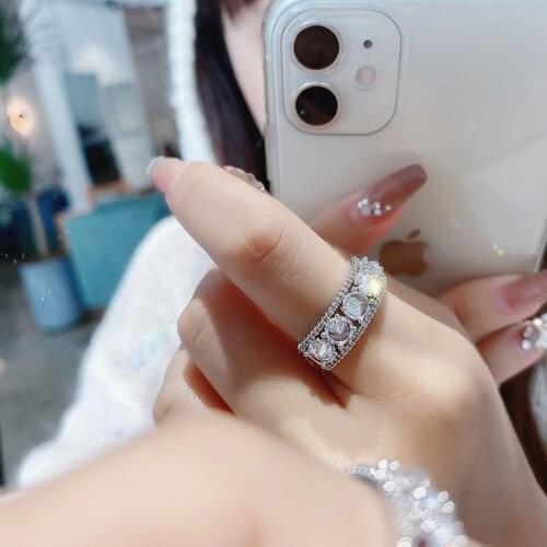 2021 New Arrival 14K Gold Plated Luxury Adjustable Rings For Women Zircon Wedding Rings