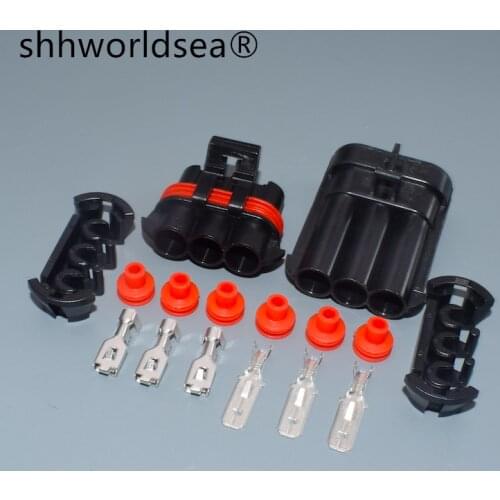 Shhworldsea 3 Pin Way male female for Buick Blower Plug Auto Cooler Fan Connector Male Female Socket 12124686 12124685