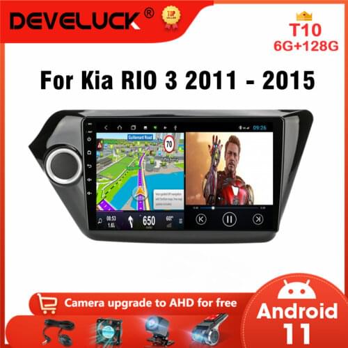 Android 10 2 Din Car Radio For Kia RIO 3 2011 - 2015 Multimedia Video Player Navigation GPS 4G WiFi Carplay DVD Stereo Head Unit