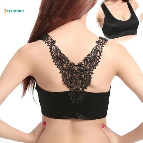 Hollowed Out Lace Back Sports Bra for Women Sexy Seamless Running Underwear Gathering Women with Shockproof Bra