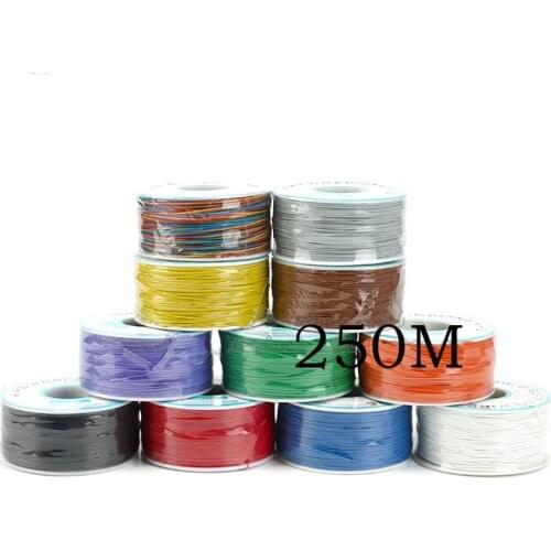 Free shipping 1PC PCB flying jumper wire OK line 250meter 820FT 30AWG single conductor 250M color option