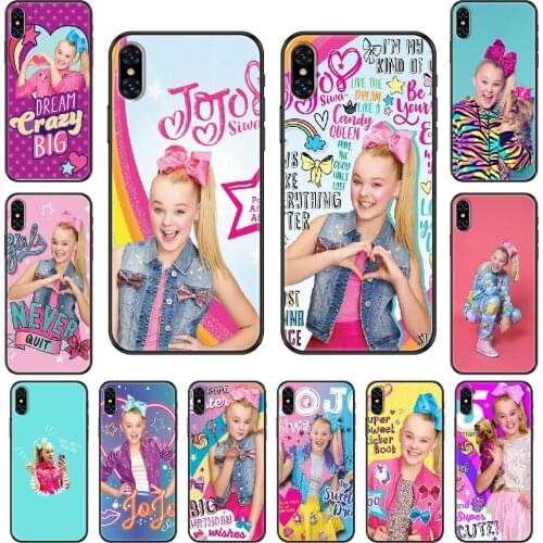 Jojo Siwa Child star Phone Case Cover Hull For iphone 5 5s se 2 6 6s 7 8 12 mini plus X XS XR 11 PRO MAX black pretty Etui