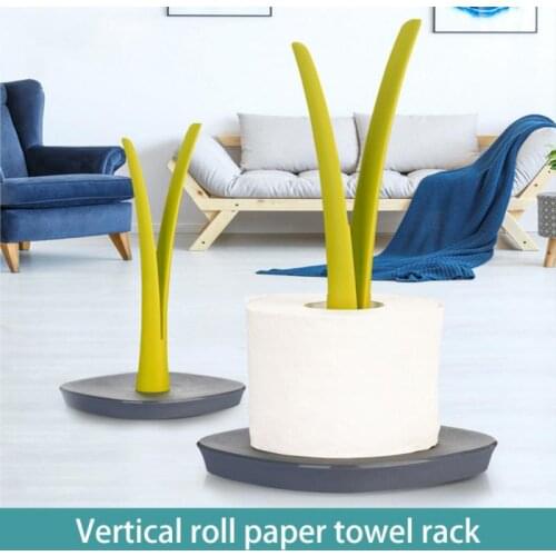 Roll Paper Holder Weighted Base Leaf Shape Vertical Stand Bathroom Kitchen Roll Paper Accessory Towel Rack Home Decoration