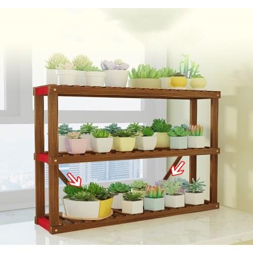 Solid Wood Bay Window Desktop Double-deck Balcony Landing Type Province Space Small-scale Windowsill Exceed Narrow Flower Rack