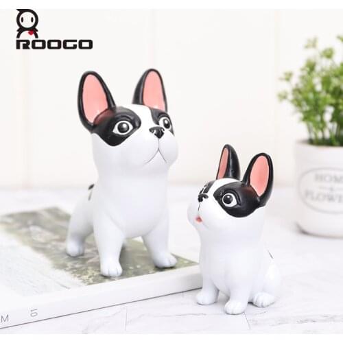Roogo Lucky Dogs Ornaments For Home Cute Resin Figurines Of Animals For Decoration Feng Shui Miniature Figurine Home Furnishing