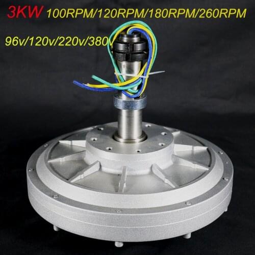 FLTXNY3KW 96v 120v 220v 380v Coreless Rare Earth Permanent Magnet Generator Low RPM 130rpm/180rpm/250rpm/300rpm 2000w generator