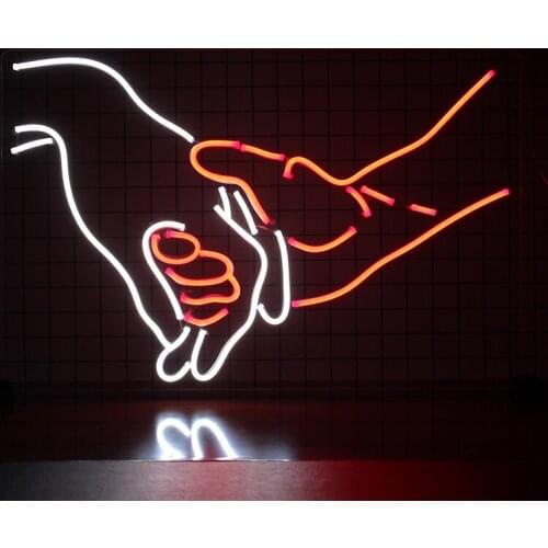 Flex Led Neon Sign Light Custom Shake Hands 12V Home Party Bar Wedding Decor Neon Top Wall Hanging Flexible Lighting For Sign