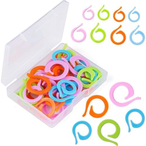 Imzay 40PCS Crochet Markers Knitting Weave Plastic Crochet Craft Large Stitch Marker Ring Sewing Accessories DIY And Handmade