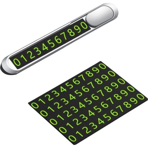 Temporary Car Parking Card Car Sticker Metal Alloy Texture Car Phone License Plate Automobile Parking Card