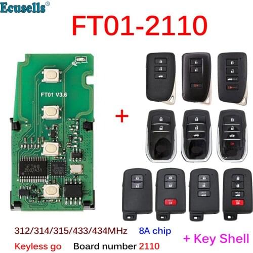 Lonsdor FT01-2110 Circuit Board number 2110 312/314/433MHz 8A Chip Car Remote Smart Key PCB for Lexus Toyota Camry Corolla RAV4