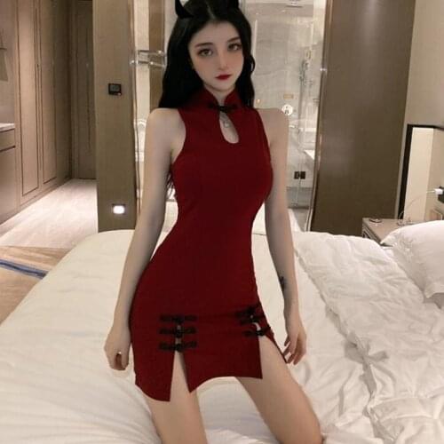 Chinese Style Sexy Dresses Party Night Club Dress 2020 Traditional Chinese Dress Qipao Sexy Cheongsam Slit Oriental Dress 11848