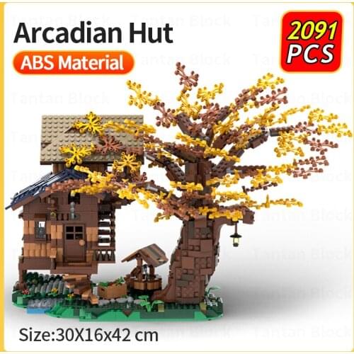 MOC Creator Street View Building Blocks Village City Architecture Tree House Model Bricks Kids DIY Toys For Children Xmas Gifts