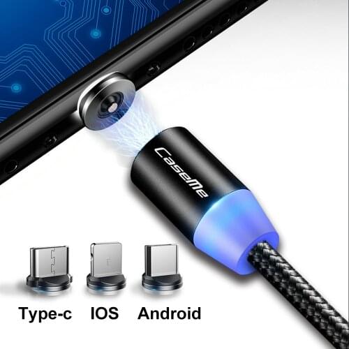 1M Magnetic Micro USB Cable For iPhone Samsung Android Fast Charging Magnet Charger USB Type C Cable Mobile Phone Cord Wire